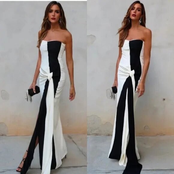 ZARA KNOTTED STRAPLESS DRESS LIMITED EDITION - Picture 2 of 7